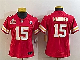 Women's Kansas City Chiefs #15 Patrick Mahomes Red 2025 Super Bowl LIX Patch F.U.S.E. Vapor Untouchable Limited Stitched Jersey,baseball caps,new era cap wholesale,wholesale hats